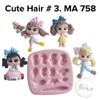 Cute Hair #3 Silicone Mold MA 758 view 2