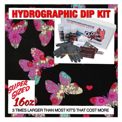 Hydrographic Dip Kit Hearts & Butterflies 16oz dip Demon Hydro dip Dipping