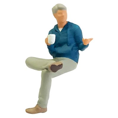 People Figures 1:64 Scale Model Trains Architecture People Figures Tiny People Drinking Coffee Waitress Waitress for Miniature Scenes, Shirt Green