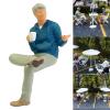 People Figures 1:64 Scale Model Trains Architecture People Figures Tiny People Drinking Coffee Waitress Waitress for Miniature Scenes, Shirt Green view 3
