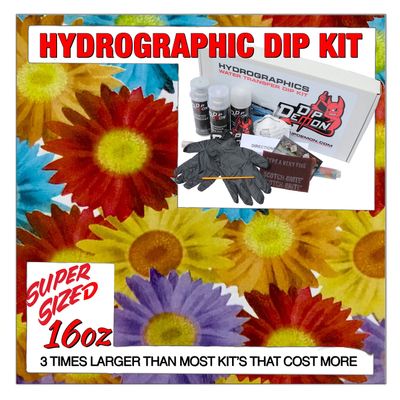 Hydrographic Dip Kit Daises Flower 16oz dip Demon Hydro dip Dipping