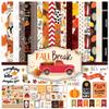 Inkdotpot Autums Fall Break Collection Double-Sided Scrapbook Paper Kit Cardstock 12"x12" Card Making Paper Pack with Sticker Sheet - 16 Pages - Orange & Black view 1