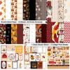 Inkdotpot Autums Fall Break Collection Double-Sided Scrapbook Paper Kit Cardstock 12"x12" Card Making Paper Pack with Sticker Sheet - 16 Pages - Orange & Black view 2