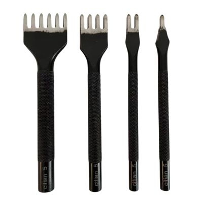 citian Mirror Polished White Steel 5mm 1/2/4/6 Claws DIY Diamond lace Stitching Chisel Set Leather Craft kit Inner Teeth polishing is Smoother and Labor-Saving