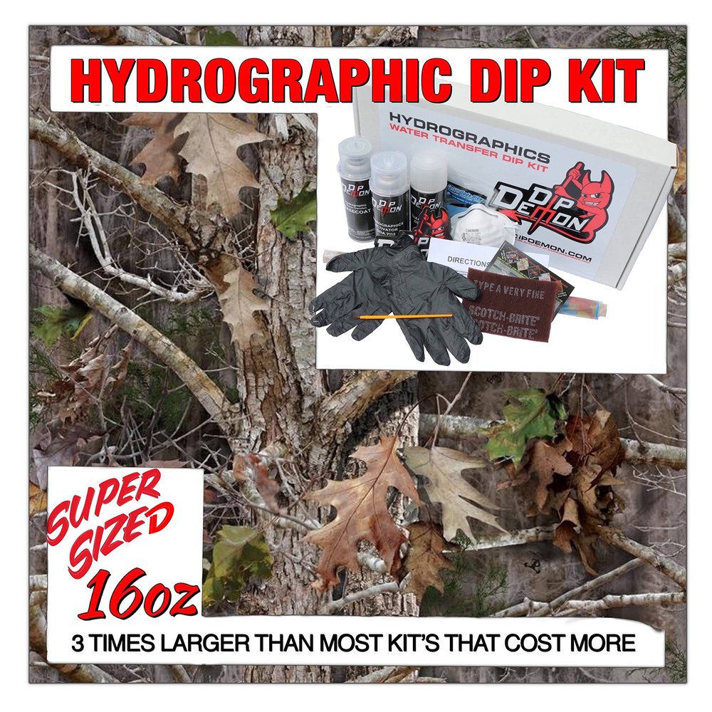 Hydrographic Dip Kit True Timber Kanati 50% Scale 16oz dip Demon Hydro dip Dipping