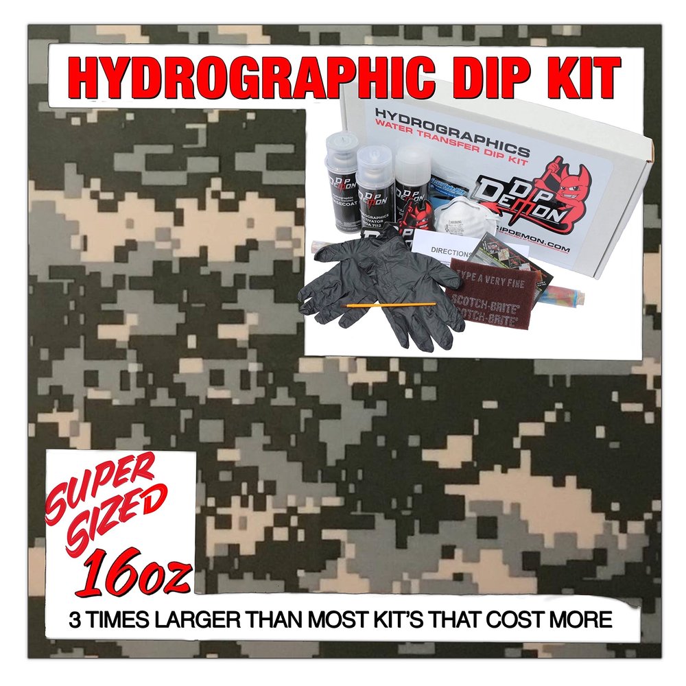 Hydrographic Dip Kit Army Green Digital Camo 16oz dip Demon Hydro dip Dipping