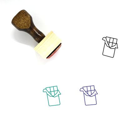 Chocolate Bar Wooden Rubber Stamp No. 16 (2" x 2")
