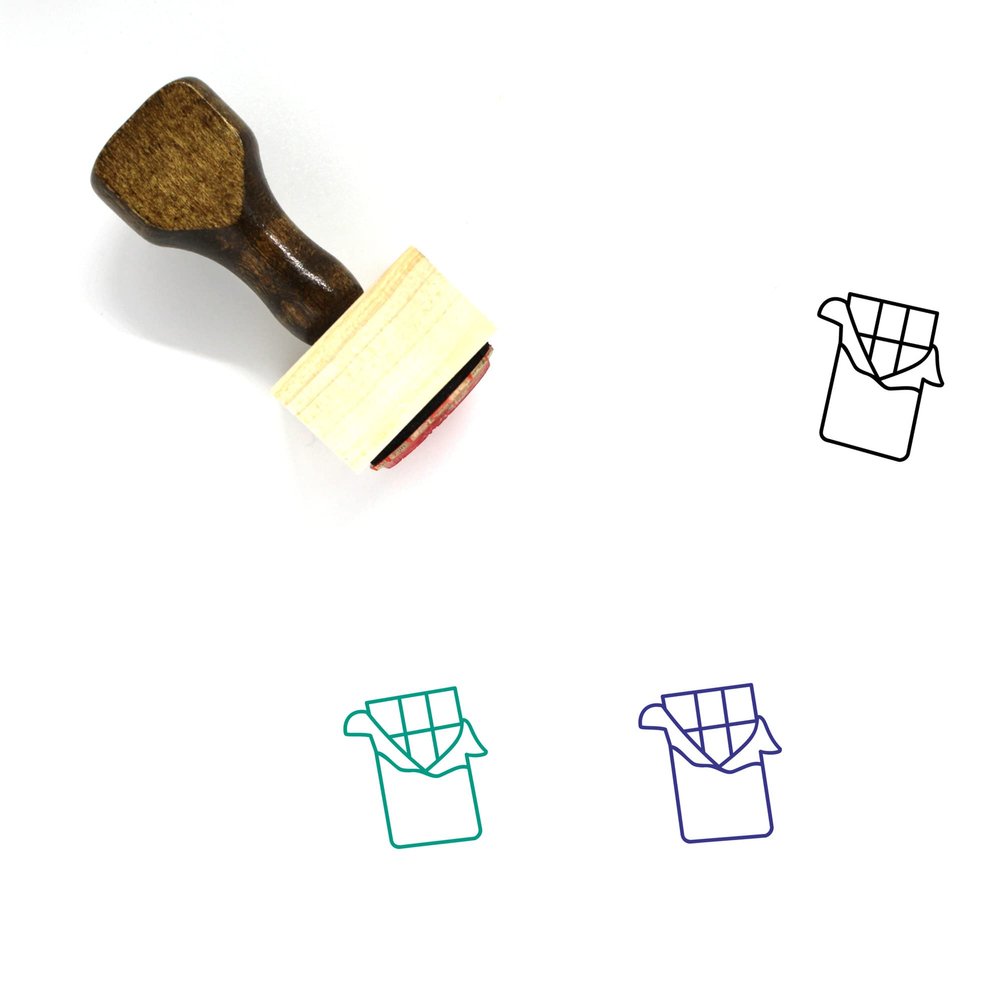 Chocolate Bar Wooden Rubber Stamp No. 16 (2" x 2")