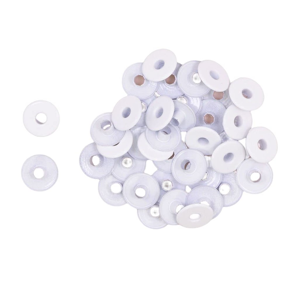 Craftelier - Pack of 40 Wide Eyelets Ideal for Card Making, Scrapbooking and Crafting | Suitable for Various Materials | Size Approx. Inside Diameter 5 mm and Outside Diameter 13 mm - White Colour