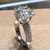925 Sterling Silver Shiny Full Diamond Ring 18K Gold Round Cut 3ct Cubic Zirconia Promise Cocktail Rings CZ Diamond Multi Row Ring Eternity Engagement Wedding Band Ring for Women W.56 (US Code 6) view 3