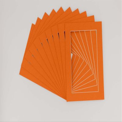 CountryArtHouse Orange Acid Free 16x20 Picture Frame Mats with White Core Bevel Cut for 11x17 Pictures - Fits 16x20 Frame - Pack of 100 Mats