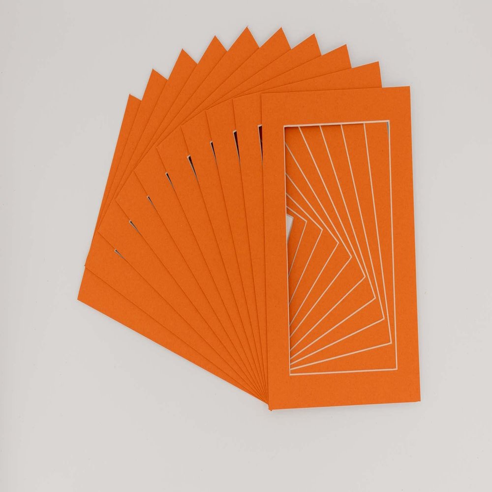 CountryArtHouse Orange Acid Free 16x20 Picture Frame Mats with White Core Bevel Cut for 11x17 Pictures - Fits 16x20 Frame - Pack of 100 Mats