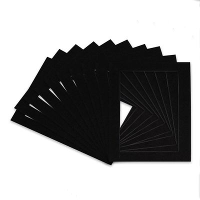 Black Acid Free 5x7 Picture Frame Mat with Black Bevel Cut Core for 4x6 Pictures - Fits 5x7 Frame - Pack of 100