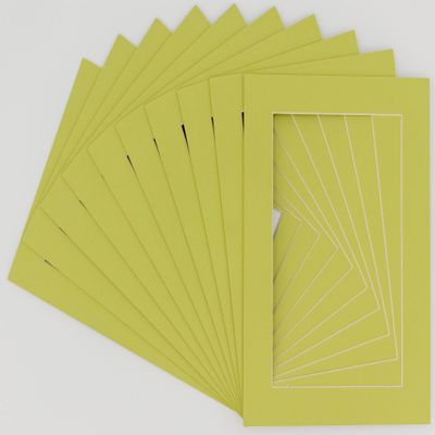 CountryArtHouse Pistachio Acid Free 8x10 Picture Frame Mats with White Core Bevel Cut for 5x7 Pictures - Fits 8x10 Frame - Pack of 100 Mats