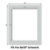 Grey Acid Free 10x12 Picture Frame Mats with White Core Bevel Cut for 8x10 Pictures - Fits 10x12 Frame - Pack of 25 Mats view 2