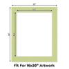 CountryArtHouse Pistachio Acid Free 20x24 Picture Frame Mats with White Core Bevel Cut for 16x20 Pictures - Fits 20x24 Frame - Pack of 25 Mats - with Bags & Backings view 2