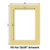 CountryArtHouse Soft Yellow Acid Free 18x24 Picture Frame Mats with White Core Bevel Cut for 13x19 Pictures - Fits 18x24 Frame - Pack of 25 Mats - with Bags & Backings view 2