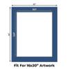 CountryArtHouse Bottle Blue Acid Free 20x24 Picture Frame Mats with White Core Bevel Cut for 16x20 Pictures - Fits 20x24 Frame - One Mat - With Bag & Backing view 2