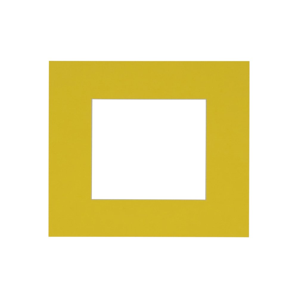 CountryArtHouse Vibrant Yellow Acid Free 7x7 Square Picture Frame Mat with White Core Bevel Cut for 5x5 Pictures - Fits 7x7 Frame