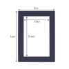 Navy Blue Acid Free 11x14 Picture Frame Mats with White Core Bevel Cut for 8x12 Pictures - Fits 11x14 Frame - Pack of 100 Mats - with Bags & Backings view 3