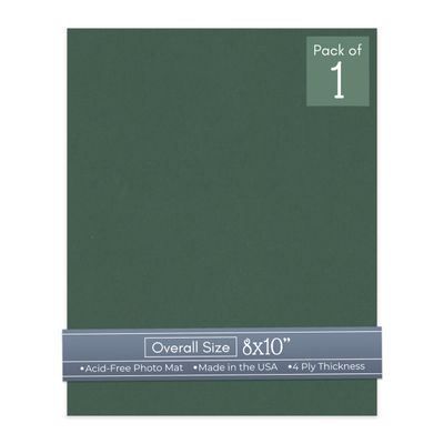 CountryArtHouse Hunter Green Acid Free 8x10 Backing Board - Uncut Photo Mat Board - 1 Sheet