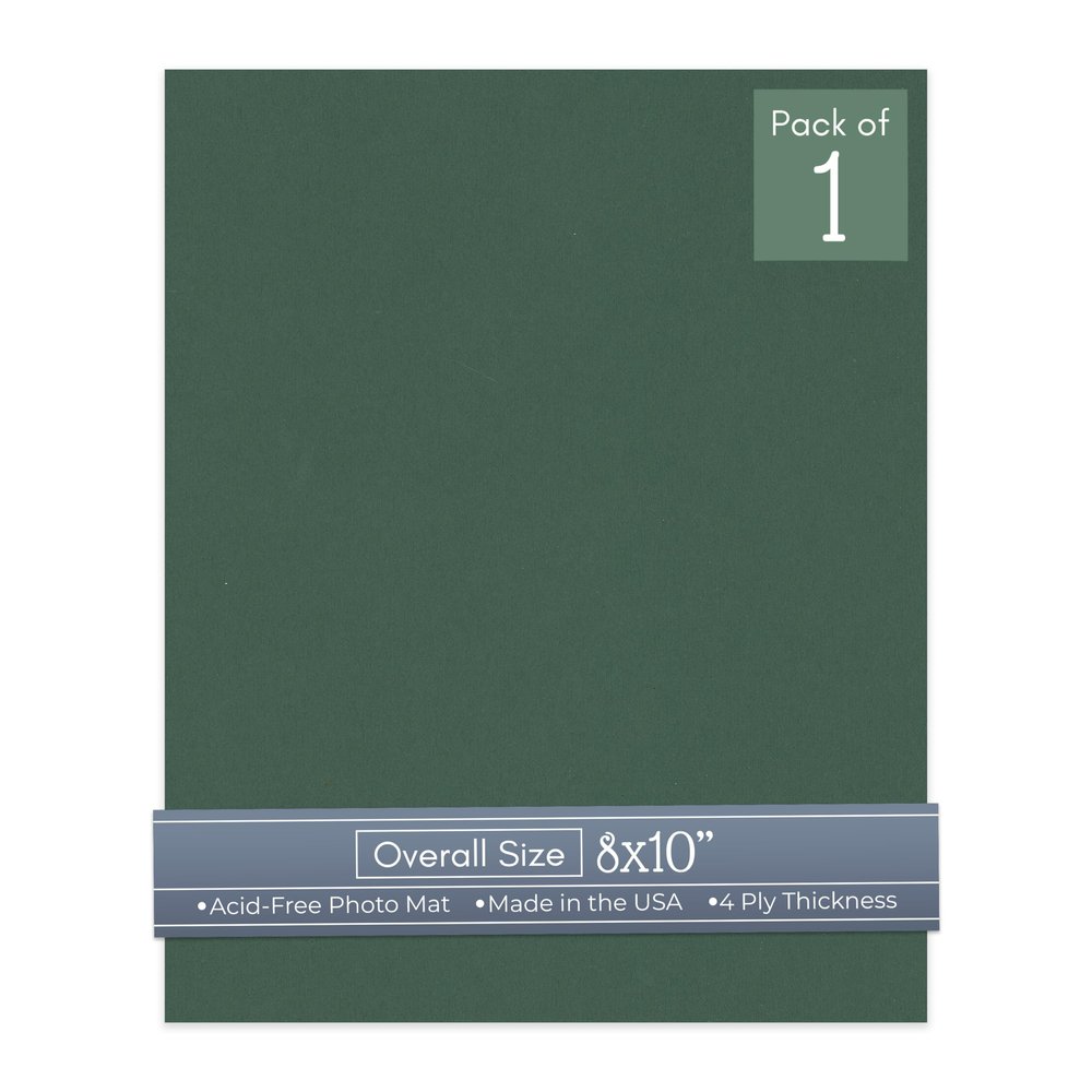 CountryArtHouse Hunter Green Acid Free 8x10 Backing Board - Uncut Photo Mat Board - 1 Sheet