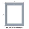 CountryArtHouse Mid Grey Acid Free 10x12 Picture Frame Mats with White Core Bevel Cut for 8x10 Pictures - Fits 10x12 Frame - One Mat view 2