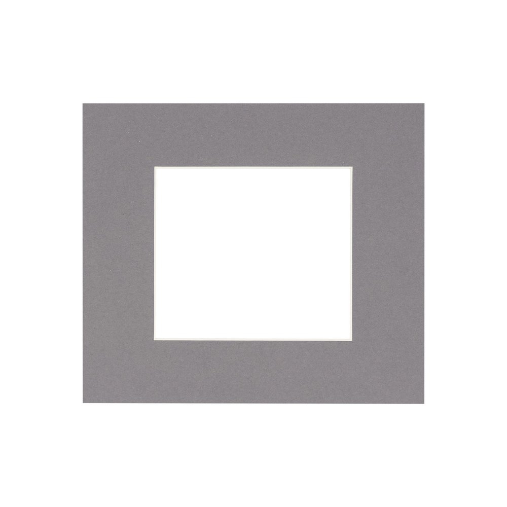 CountryArtHouse Charcoal Acid Free 7x7 Square Picture Frame Mat with White Core Bevel Cut for 5x5 Pictures - Fits 7x7 Frame