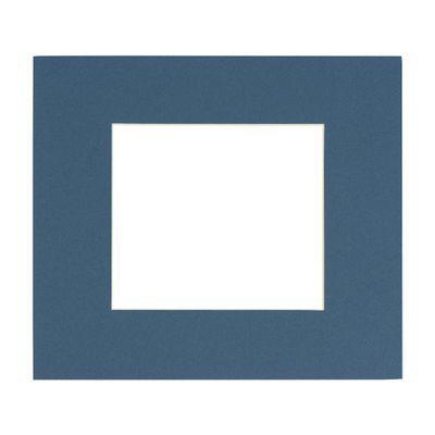 CountryArtHouse Steel Blue Acid Free 7x7 Square Picture Frame Mat with White Core Bevel Cut for 5x5 Pictures - Fits 7x7 Frame