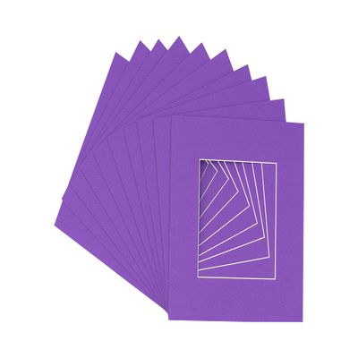 CountryArtHouse Purple Acid Free 7x7 Square Picture Frame Mat with White Core Bevel Cut for 5x5 Pictures - Fits 7x7 Frame