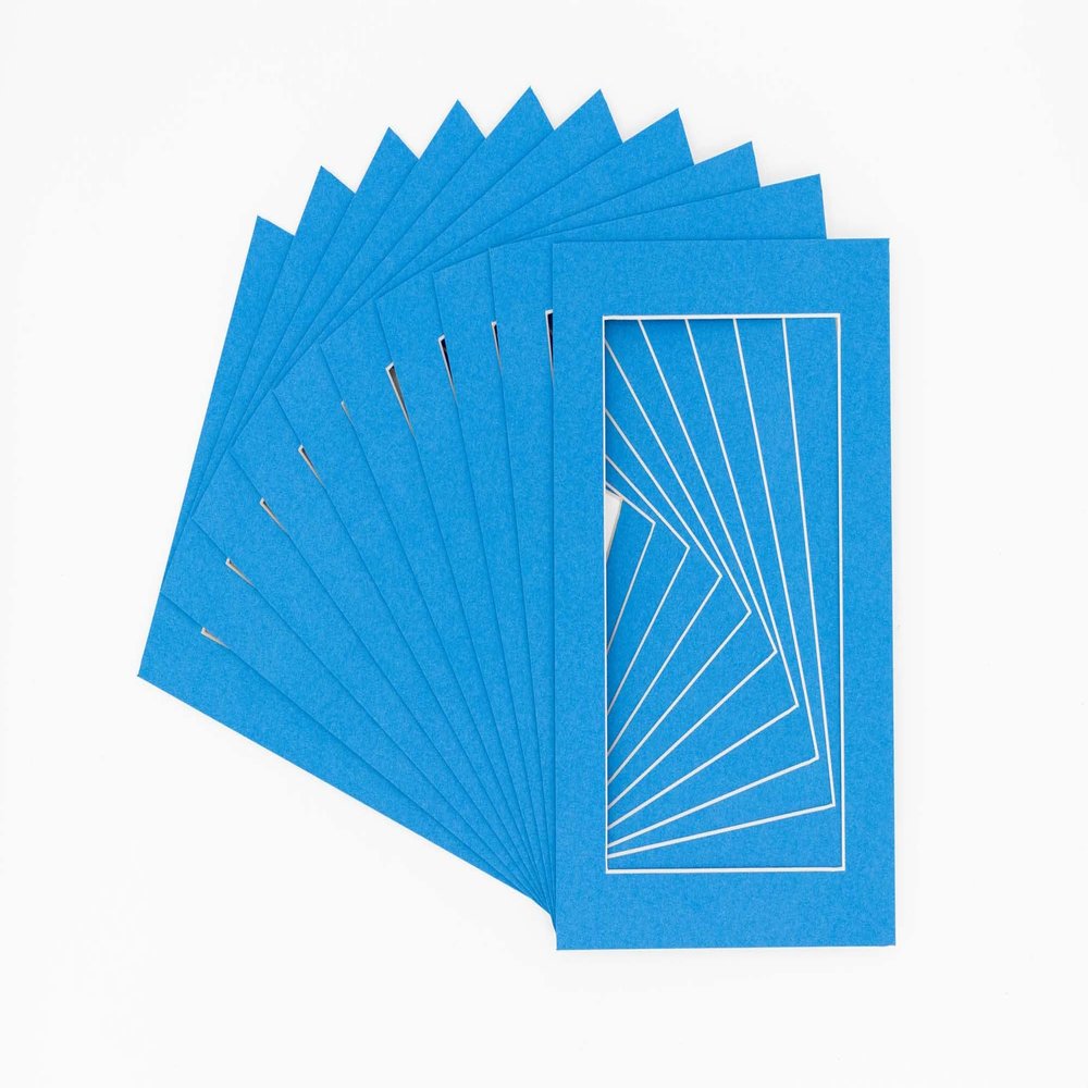 CountryArtHouse Bay Blue Acid Free 16x20 Picture Frame Mats with White Core Bevel Cut for 12x16 Pictures - Fits 16x20 Frame - Pack of 100 Mats