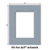 CountryArtHouse Mid Grey Acid Free 8x10 Picture Frame Mats with White Core Bevel Cut for 5x7 Pictures - Fits 8x10 Frame - One Mat view 2