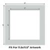CountryArtHouse Grey Acid Free 16x16 Picture Frame Mats with White Core Bevel Cut for 12x12 Pictures - Fits 16x16 Frame - One Mat - With Bag & Backing view 2
