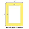 CountryArtHouse Vibrant Yellow Acid Free 18x24 Picture Frame Mats with White Core Bevel Cut for 13x19 Pictures - Fits 18x24 Frame - Pack of 10 Mats - with Bags & Backings view 2