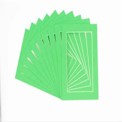 CountryArtHouse Bright Green Acid Free 16x20 Picture Frame Mats with White Core Bevel Cut for 13x19 Pictures - Fits 16x20 Frame - Pack of 100 Mats