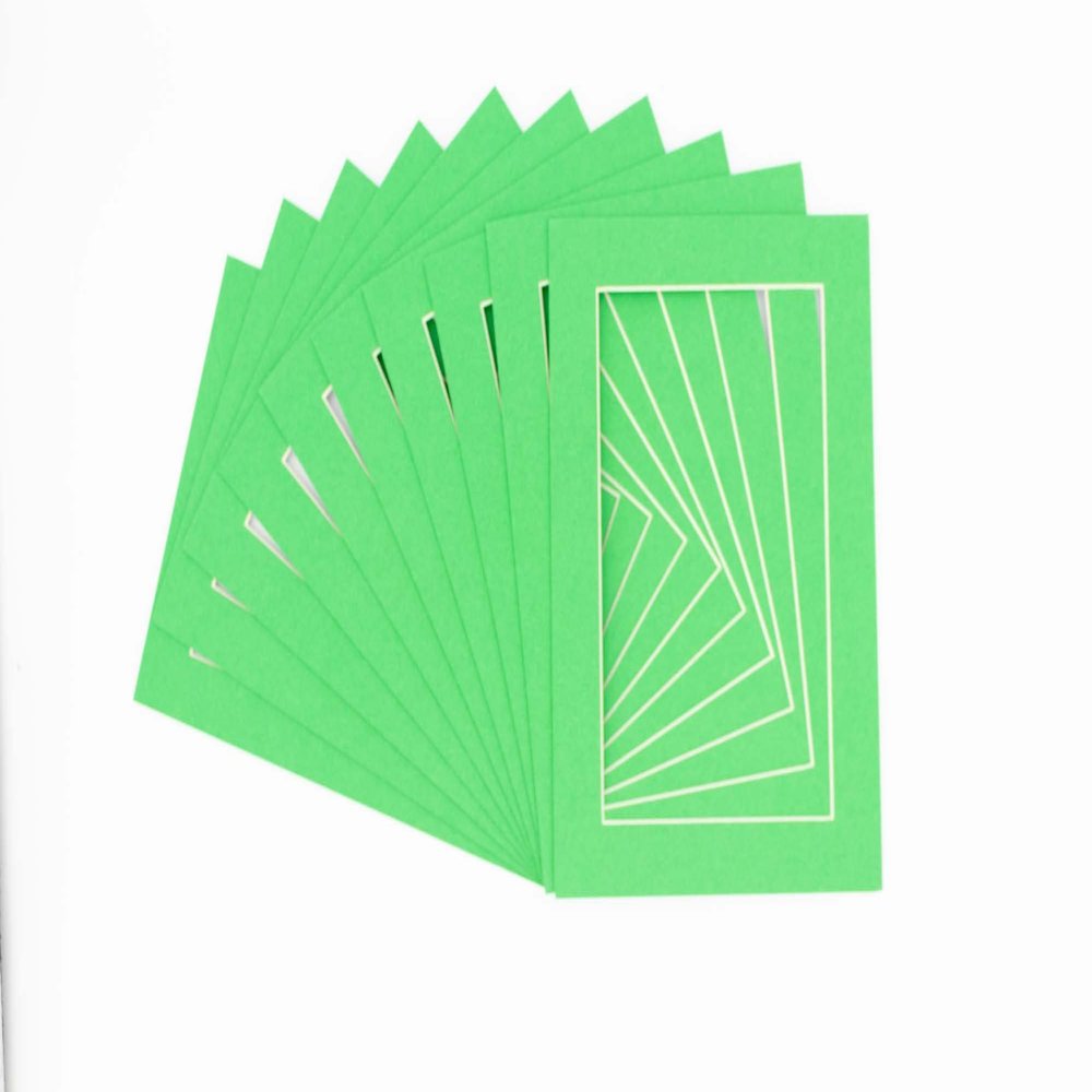 CountryArtHouse Bright Green Acid Free 16x20 Picture Frame Mats with White Core Bevel Cut for 13x19 Pictures - Fits 16x20 Frame - Pack of 100 Mats