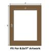 CountryArtHouse Aged Oak Acid Free 11x14 Picture Frame Mats with White Core Bevel Cut for 8.5x11 Pictures - Fits 11x14 Frame - One Mat - With Bag & Backing view 2