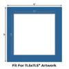 CountryArtHouse Royal Blue Acid Free 16x16 Picture Frame Mats with White Core Bevel Cut for 12x12 Pictures - Fits 16x16 Frame - Pack of 25 Mats - with Bags & Backings view 2