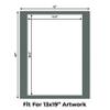 Charcoal Acid Free 16x20 Picture Frame Mats with White Core Bevel Cut for 13x19 Pictures - Fits 16x20 Frame - Pack of 25 Mats - with Bags & Backings view 2