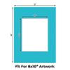 Aquamarine Acid Free 12x16 Picture Frame Mats with White Core Bevel Cut for 8x10 Pictures - Fits 12x16 Frame - Pack of 10 Mats - with Bags & Backings view 2