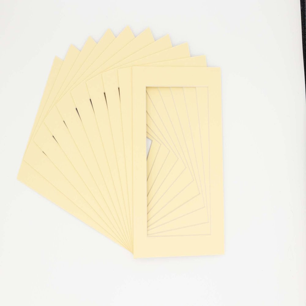 Soft Yellow Acid Free 16x20 Picture Frame Mats with White Core Bevel Cut for 13x19 Pictures - Fits 16x20 Frame - Pack of 100 Mats