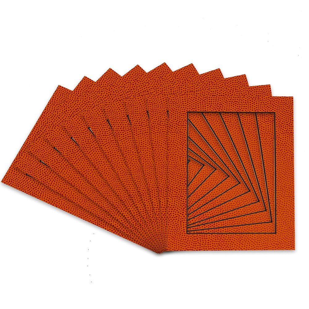 Basketball Texture Acid Free 16x20 Picture Frame Mats with White Core Bevel Cut for 12x18 Pictures - Fits 16x20 Frame - Pack of 100 Mats