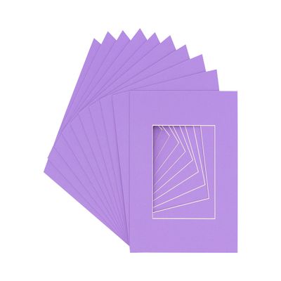 Light Purple Acid Free 16x16 Picture Frame Mats with White Core Bevel Cut for 12x12 Pictures - Fits 16x16 Frame - Pack of 100 Mats - with Bags & Backings