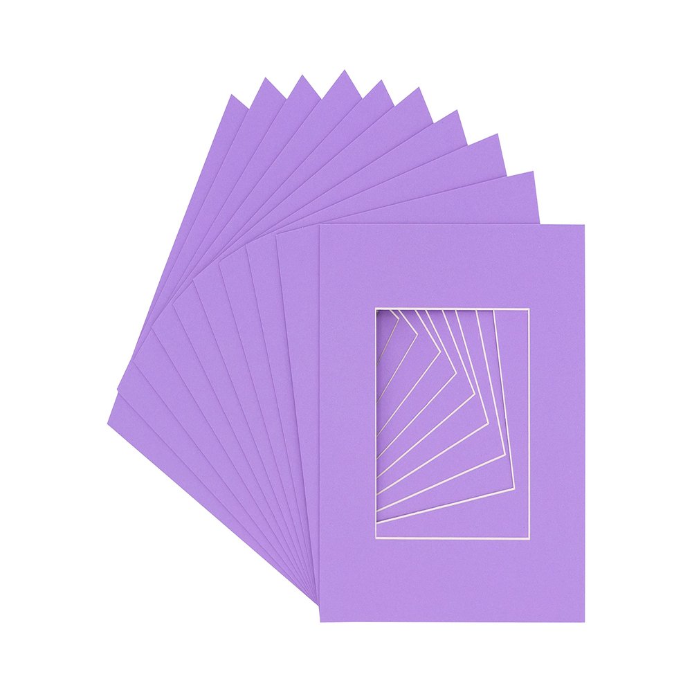 Light Purple Acid Free 16x16 Picture Frame Mats with White Core Bevel Cut for 12x12 Pictures - Fits 16x16 Frame - Pack of 100 Mats - with Bags & Backings