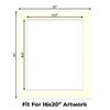 CountryArtHouse Textured Cream Acid Free 20x24 Picture Frame Mats with White Core Bevel Cut for 16x20 Pictures - Fits 20x24 Frame - One Mat - with Bag & Backing view 2