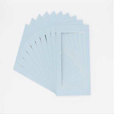 Baby Blue Acid Free 8x10 Picture Frame Mats with White Core Bevel Cut for 5x7 Pictures - Fits 8x10 Frame - Pack of 100 Mats