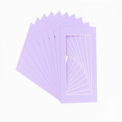 CountryArtHouse Light Purple Acid Free 8x10 Picture Frame Mats with White Core Bevel Cut for 5x7 Pictures - Fits 8x10 Frame - Pack of 100 Mats