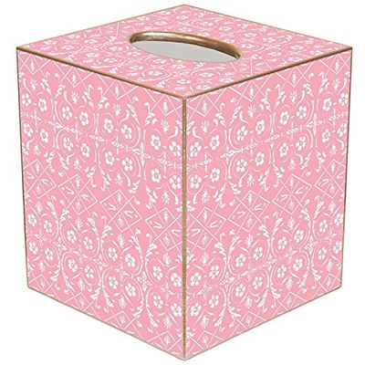 Spring Pink Paper Mache Tissue Box Cover