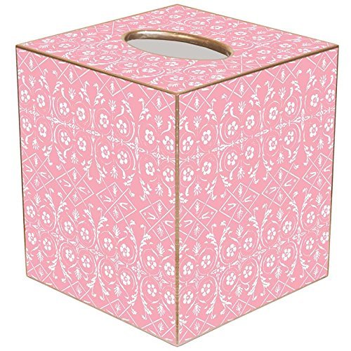 Spring Pink Paper Mache Tissue Box Cover