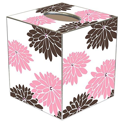 Mod Mum Pink and Brown Paper Mache Tissue Box Cover